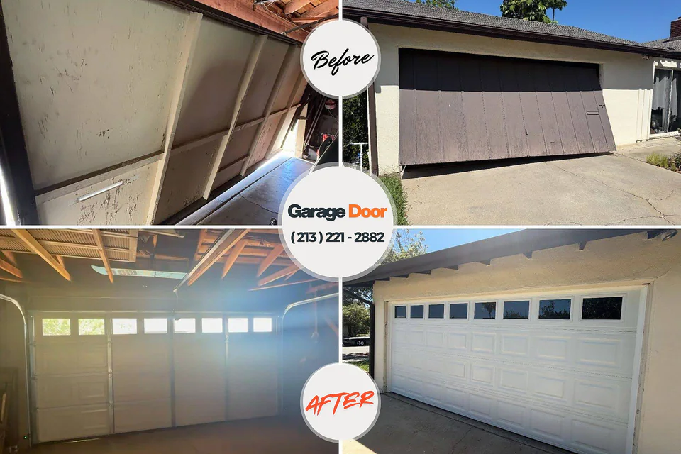 Before and after: garage door repair Tallapoosa, GA